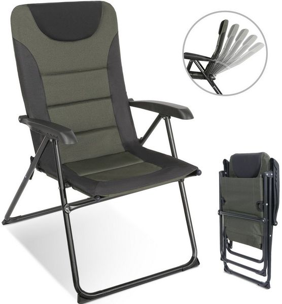 HOMECALL Campingstuhl Gartenstuhl Anglerstuhl Faltsessel Klappstuhl für Wohnwagen Outdoors (1 St), 5 fach Verstellbarer Rückenlehne, Hochlehner, Gepolsterter, bis 150kg