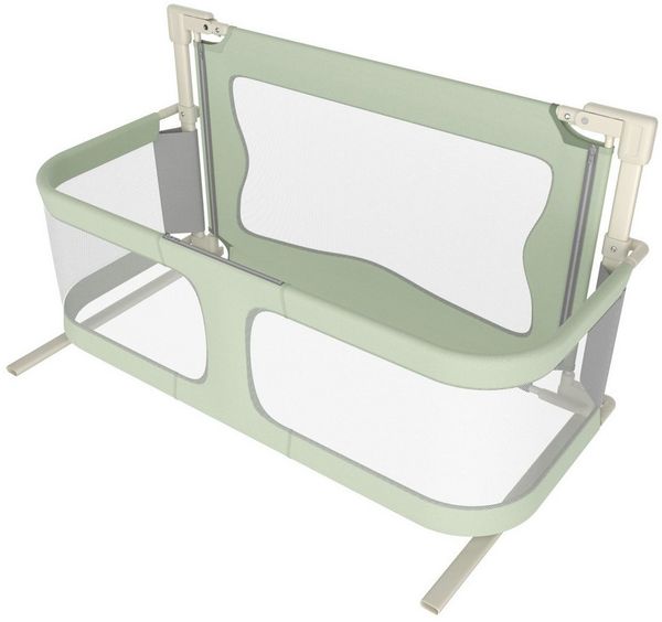 JEOBEST Bettschutzgitter Beistellbett Baby1.2M,Rausfallschutz Bett Klappbar,Elternbett Babybett, Höhenverstellbar Baby Rausfallschutz Elternbett Portable Bed Rails