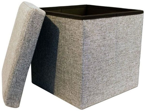 ECHTWERK Sitzwürfel StoreCube, Sitzhocker mit Stauraum, Sitzwürfel faltbar, ca. 38x38x38 cm, Strukturstoff, Aufbewahrungsbox