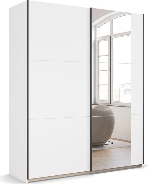 rauch Kleiderschrank; Schwebetürenschrank KRONACH, 2-türig, 1 Spiegeltüre, Alpinweiß, 175x210x59xcm Bild 3