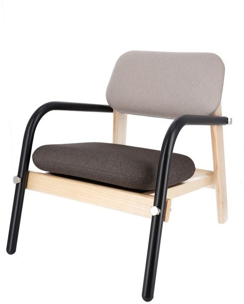 Sessel Billy aus weichem Stoff, Retro Chic Design, schwarz braun beige, eleganter Komfort für Dein Zuhause