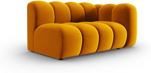 Micadoni Modulares Sofa Lupine 2-Sitzer Rechts Samtstoff Salvador Gelb Bild 2