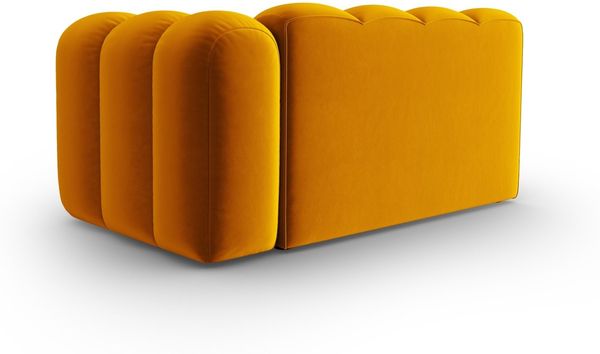 Micadoni Modulares Sofa Lupine 2-Sitzer Rechts Samtstoff Salvador Gelb Bild 3