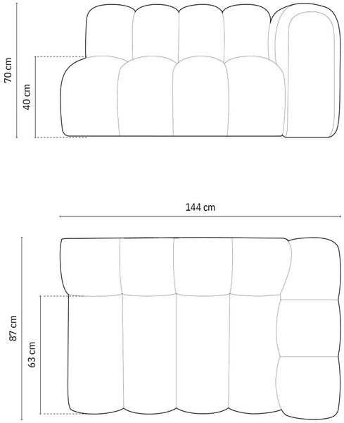 Micadoni Modulares Sofa Lupine 2-Sitzer Rechts Samtstoff Salvador Gelb Bild 6