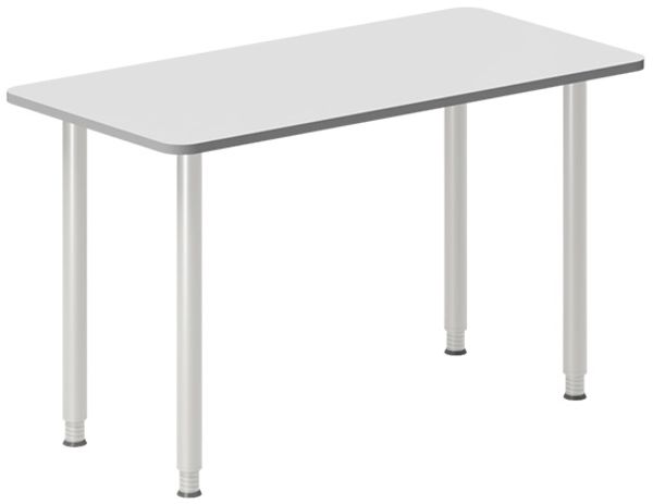 Schreibtisch DNA hellgrau 1600x800 mm I-Beine/weiß