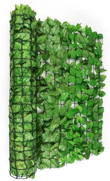 blumfeldt Fency Dark Ivy - Sichtschutz , Windschutz , Lärmschutz , 300x150 cm , Efeublätter , hohe Blickdichte , kunststoffummanteltes Gitternetz , 6x6 cm Maschenweite , grüne Flexbinder , dunkelgrün Bild 4