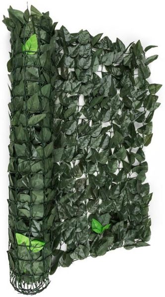 blumfeldt Fency Dark Ivy - Sichtschutz , Windschutz , Lärmschutz , 300x150 cm , Efeublätter , hohe Blickdichte , kunststoffummanteltes Gitternetz , 6x6 cm Maschenweite , grüne Flexbinder , dunkelgrün Bild 7