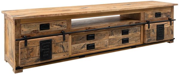 TV-Board Mango 240x50x60 natur lackiert RAILWAY #156