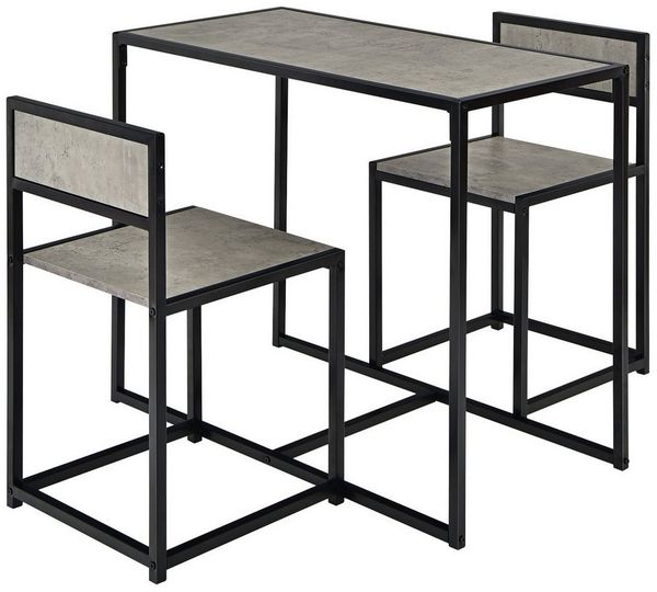 COSTWAY Essgruppe, (3-tlg), Küchenbar, mit Tisch & 2 Stühlen, platzsparend