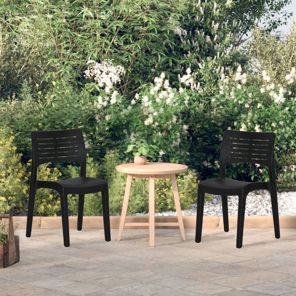 vidaXL Gartenstühle 2 Stk. Anthrazit Polypropylen 317728