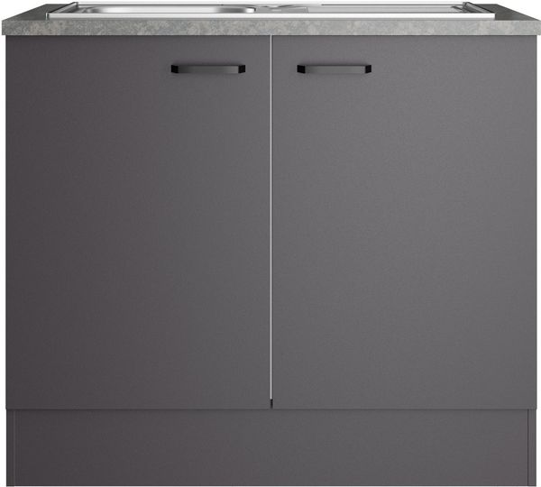OPTIFIT Spülenschrank OPTImulti Breite 100 cm, Tiefe 60 cm, inkl. Arbeitsplatte und Einbauspüle