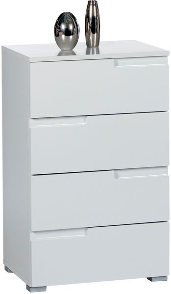 Kommode >Suzette< in Weiß aus MDF - 50x80x40cm (BxHxT)