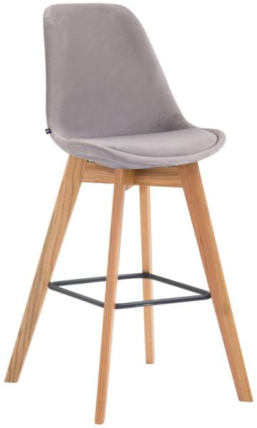 Barhocker Metz Samt natura, grau