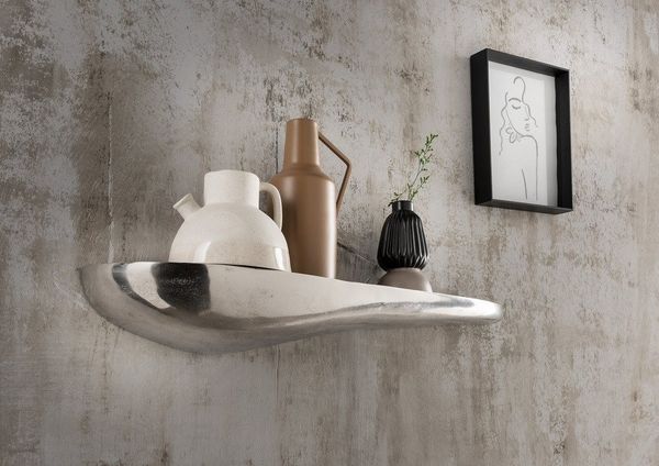 Wandregal 75cm "Stone" Alu vernickelt