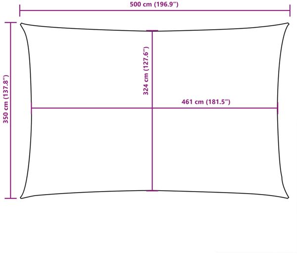vidaXL Sonnensegel Oxford-Gewebe Rechteckig 3,5x5 m Gelb 135600 Bild 10