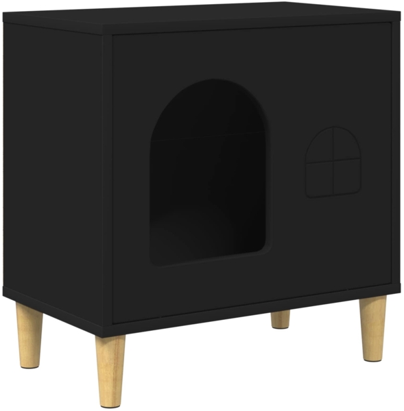 vidaXL Katzenhaus Schwarz 51 x 30 x 52 cm Holzwerkstoff 8000663