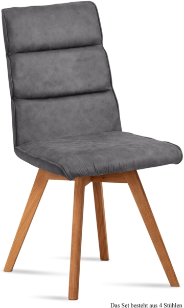 Esszimmerstuhl (4er-Set) Dixie 47 x 92 x 60 Eiche geölt/Grau