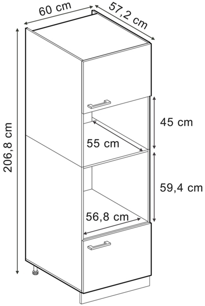Vicco Küchenmöbel Blau-Grau 60 cm, R-Line Bild 3