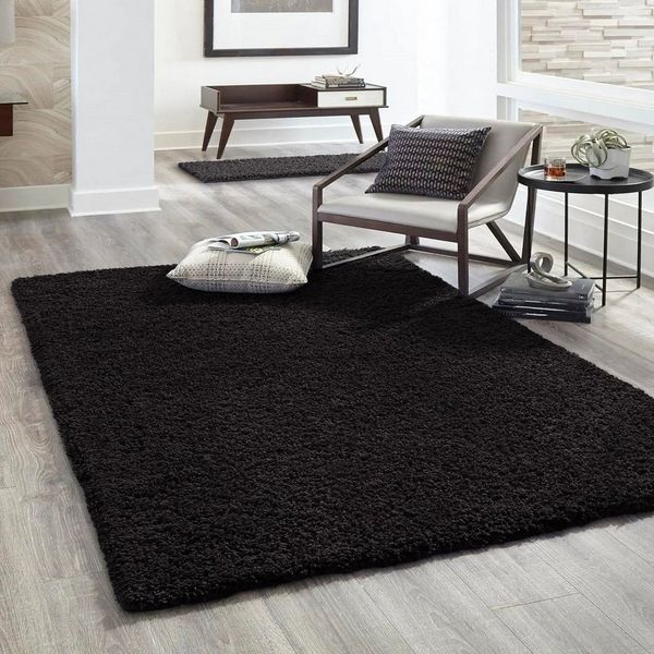 Vimoda Hochflor-Läufer Shaggy, Hochflor Teppich in 13 Uni Farben, Runde Teppiche, Rechteckig, Höhe: 25 mm, teppichläufer flur, Teppich Wohnzimmer, teppich schlafzimmer