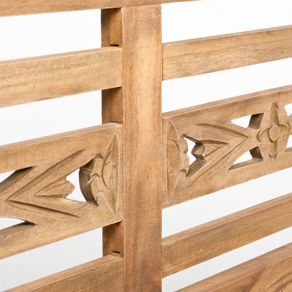 Sitzbank CHRISTOS Antique-Natural 100cm Mahagoni Holzbank Bank Handarbeit Massiv Bild 4