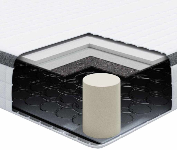 vidaXL Matratze Weiß und Grau 100 x 200 cm Bonell Feder 4106440 Bild 9