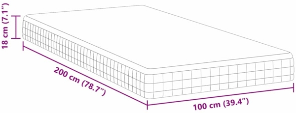 vidaXL Matratze Weiß und Grau 100 x 200 cm Bonell Feder 4106440 Bild 10