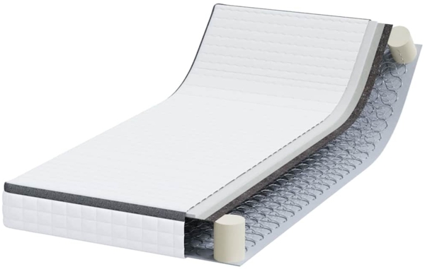 vidaXL Matratze Weiß und Grau 100 x 200 cm Bonell Feder 4106440 Bild 2