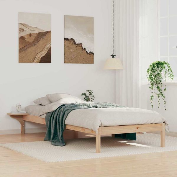 vidaXL Bettgestell mit Nachttischen Natur 100 x 210 cm 873223