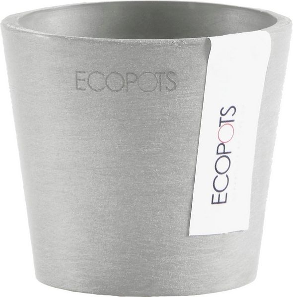 Ecopots Übertopf Amsterdam Kunststoff weißgrau Ø 8 x 7 cm