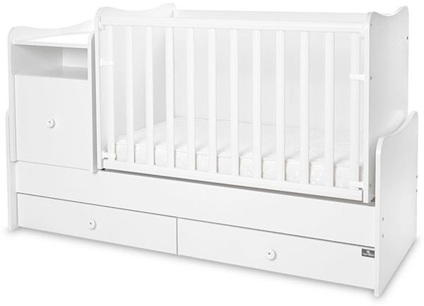 Lorelli Babybett Trend Plus 70x160cm Schreibtisch Kinderbett Schubladen Kommode weiß