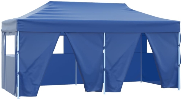 vidaXL Profi-Partyzelt Faltbar mit 4 Seitenwänden 3×6m Stahl Blau 48865
