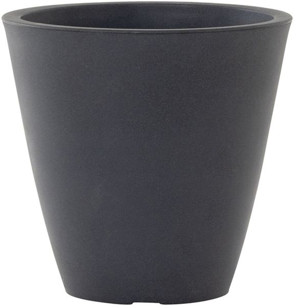 Pflanzgefäß BILBAO 40 anthrazit – rotationsgefertigter Hochtopf in glatter Betonoptik, Ø 40 × 33 cm, robust & modern, schlichte Gestaltung, mit Vorbohrungen für Wasserablauf