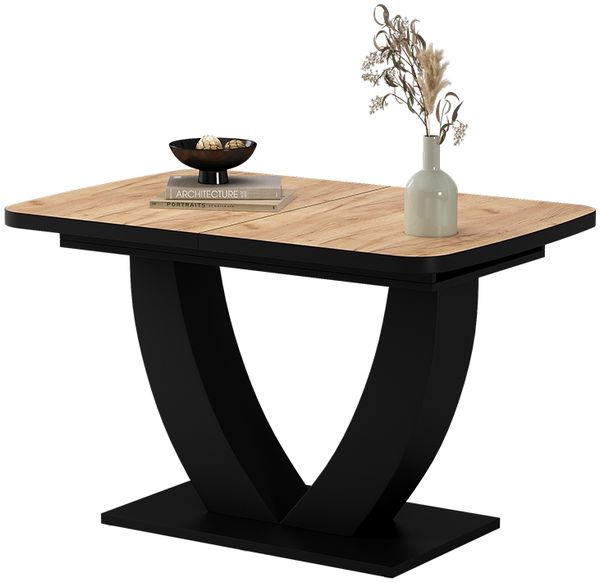 Esstisch Fenaro Goldkraft Eiche/Schwarz 120 x 80 cm ausziehbar Vicco Bild 6