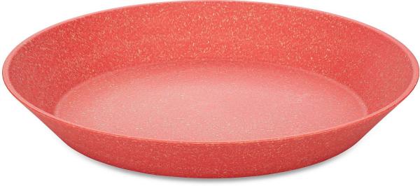Koziol Tiefer Teller 4er-Set Connect Plate, Suppenteller, Schalen, Kunststoff-Holz-Mix, Nature Coral, 24 cm, 7143704