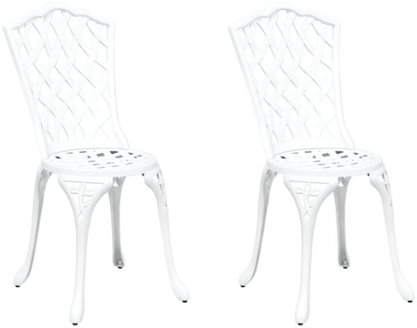 vidaXL Gartenstuhl 2 pcs Weiß 39 x 40 x 87cm Aluminium 42002396