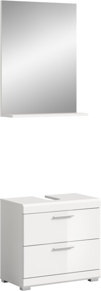 Xonox Scout Badkombination (B/H/T: 60x191x34 cm) in weiß Nachbildung und weiß Hochglanz tiefzieh