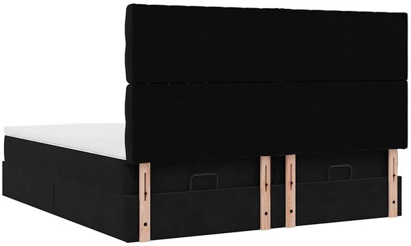 vidaXL Ottoman-Bett mit Matratzen & LEDs Schwarz 160x200 cm Samt 3314635 Bild 10