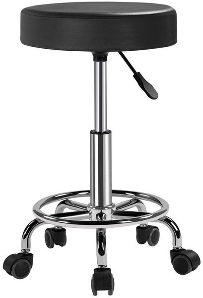 Yaheetech Drehhocker Barhocker Höhenverstellbarer Barstuhl mit Rollen, 50,5 cm – 65 cm H Arbeitshocker mit Drehbarer Sitzfläche