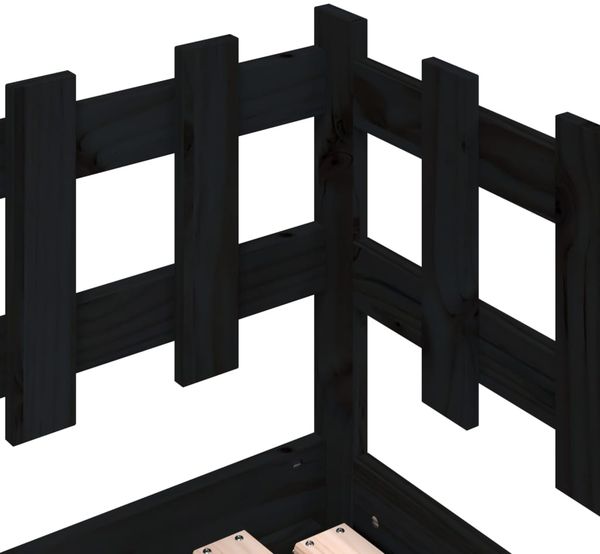 vidaXL Tagesbett Ausziehbar Schwarz 2x(90x190) cm Massivholz Kiefer 840393 Bild 11