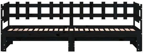 vidaXL Tagesbett Ausziehbar Schwarz 2x(90x190) cm Massivholz Kiefer 840393 Bild 7