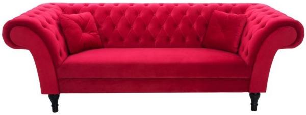 Casa Padrino Chesterfield Sofa in Rot 225 x 90 x H. 79 cm