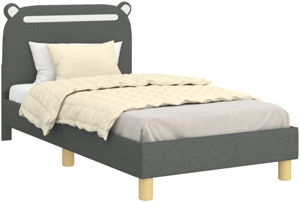vidaXL Kinderbettgestell mit Kopfteil Dunkelgrau 80x160 cm Stoff 42011210