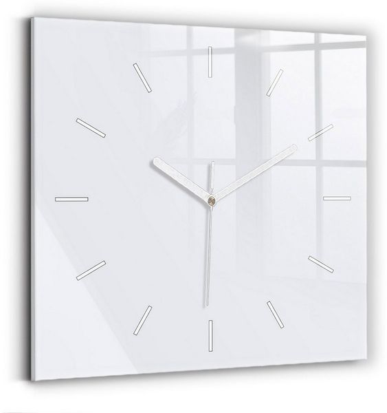 Tulup Wanduhr Glasuhr Modernistische Glaswanduhr 30x30cm Uhr aus gehärtetem Glas