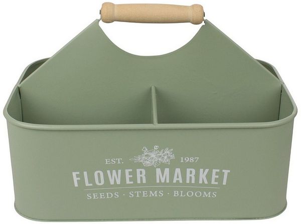 Macosa Home Dekokorb Pflanzkasten Creme Beige Anthrazit Mint Dekokorb Tragekorb (Metallpflanzkasten Metallkorb, Dekokorb Blumenkasten Gartenkorb), Metall Korb vintage