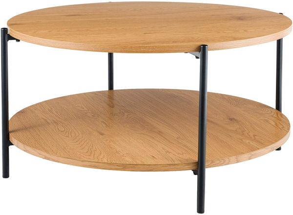 Couchtisch BAZON - Holz Natura 80x80x40 cm | Sofatisch Rund Beistelltisch Holz Wohnzimmertisch Klein