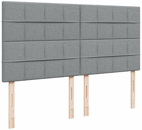 vidaXL Boxspringbett mit Matratze Hellgrau 180x200 cm Stoff 3290567 Bild 8