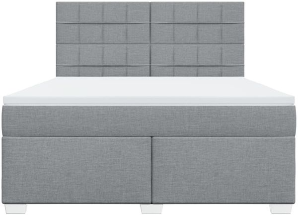 vidaXL Boxspringbett mit Matratze Hellgrau 180x200 cm Stoff 3290567 Bild 4