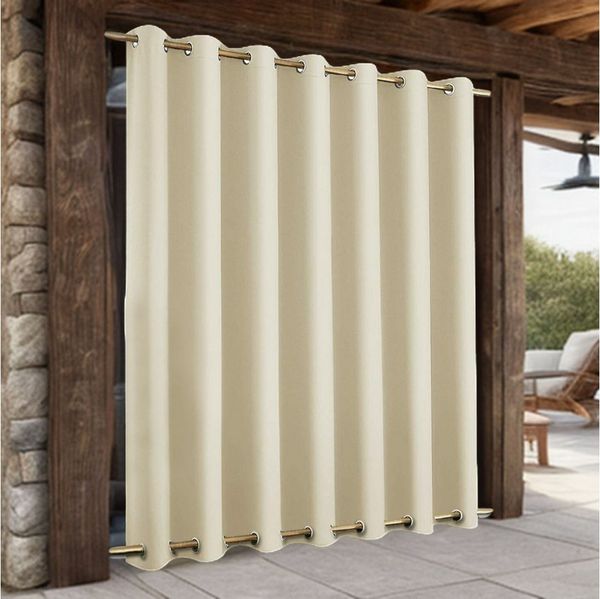 Qelus Gardine Outdoor Vorhang Sichtschutz,Wetterfest Blickdicht Gardinen mit Ösen (1 St), Vorhänge für Garten Balkon Terrasse Pavillon Veranda