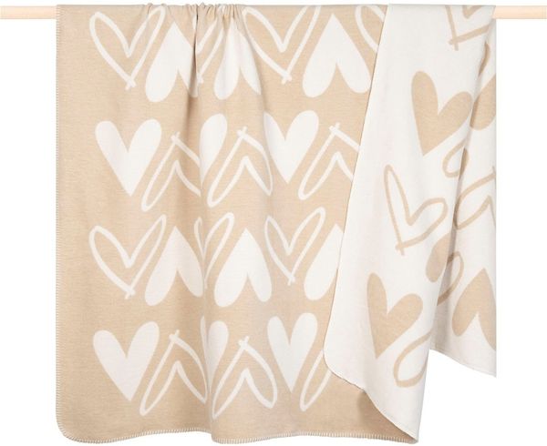 Wohndecke Heart, PAD, mit Wendefunktion und geketteltem Zierstich