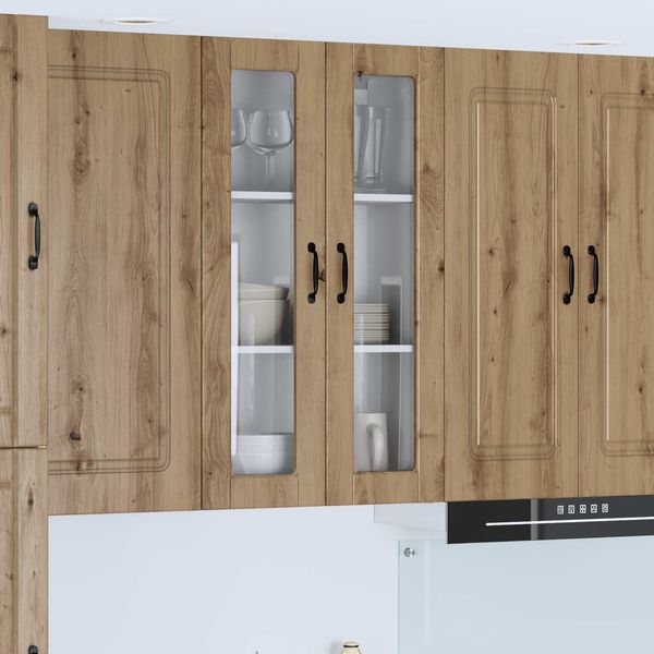 vidaXL Wandglas-Schrank PORTO Artisan-Eiche 60 x 31 x 100 cm 885534